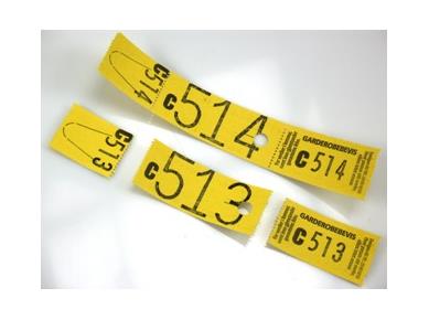 4003100   Garderobebilletter n&#248;ytrale (5000) 175 x 30 mm med nummer og std trykk
